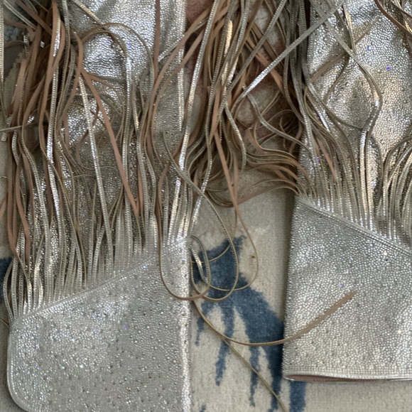 Beautiful swarkowski over the calf boots 4 inch heel 91/2 wide - Picture 14 of 15